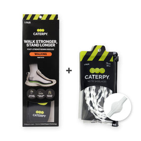 Foot Health Bundle: Cuboid Support Insoles plus Silky White Run No-Tie Laces